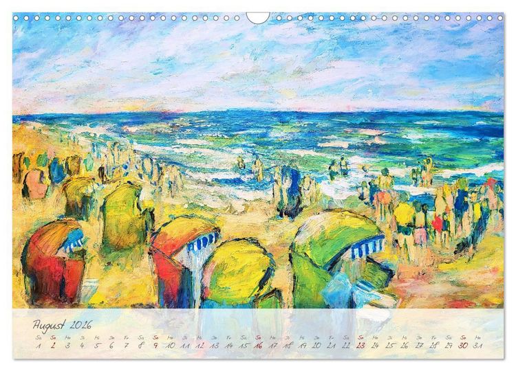 Produktbild: Gemalter K&uuml;stenzauber - Mit Pinsel und Farbe entlang der deutschen K&uuml;ste (Wandkalender 2026 DIN A3 quer), CALVENDO Monatskalender