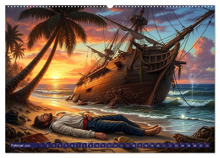 Produktbild: Nyorana &ndash; Die verborgene Insel (hochwertiger Premium Wandkalender 2026 DIN A2 quer), Kunstdruck in Hochglanz