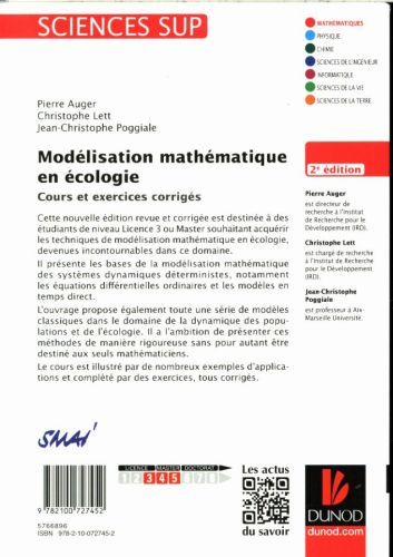 Produktbild: Mod&eacute;lisation math&eacute;matique en &eacute;cologie - 2e &eacute;d. - Cours et exercices corrig&eacute;s