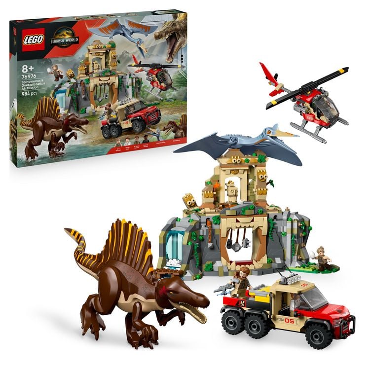 Produktbild: LEGO Jurassic World 76976 Spinosaurier & Quetzalcoatlus: Hubschrauber-Einsatz