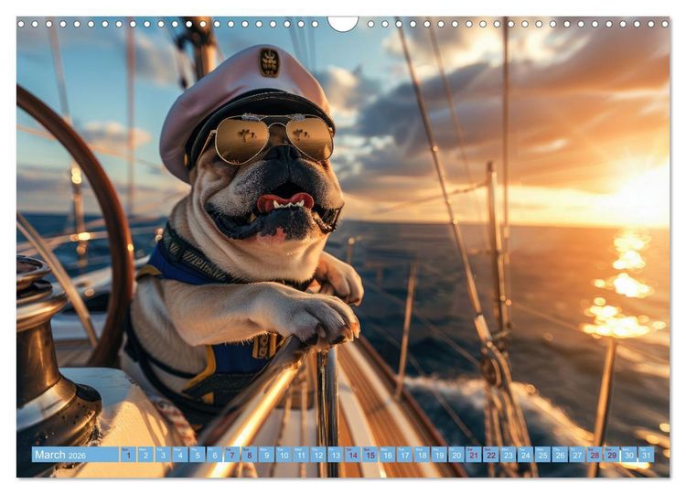 Produktbild: Funny animals as a captain on a boat (Wall Calendar 2026 DIN A3 landscape), CALVENDO 12 Month Wall Calendar