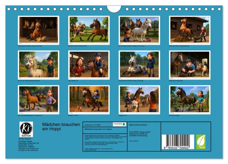 Produktbild: M&auml;dchen brauchen ein Hoppi (Wandkalender 2026 DIN A4 quer), CALVENDO Monatskalender