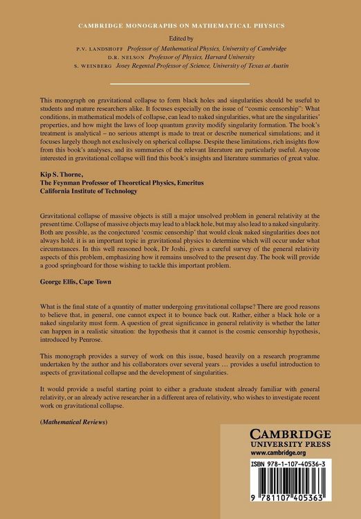 Produktbild: Gravitational Collapse and Spacetime Singularities