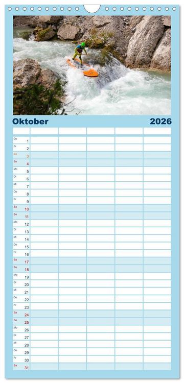 Produktbild: Familienplaner 2026 - Wildwasser Stand up mit 5 Spalten (Wandkalender, 21 x 45 cm) CALVENDO