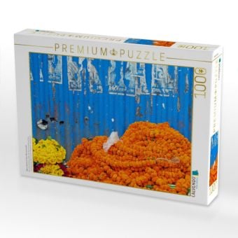 Produktbild: CALVENDO Puzzle Blaue Wand auf dem Blumenmarkt | 1000 Teile Lege-Gr&ouml;&szlig;e 64x48cm Foto-Puzzle f&uuml;r gl&uuml;ckliche Stunden