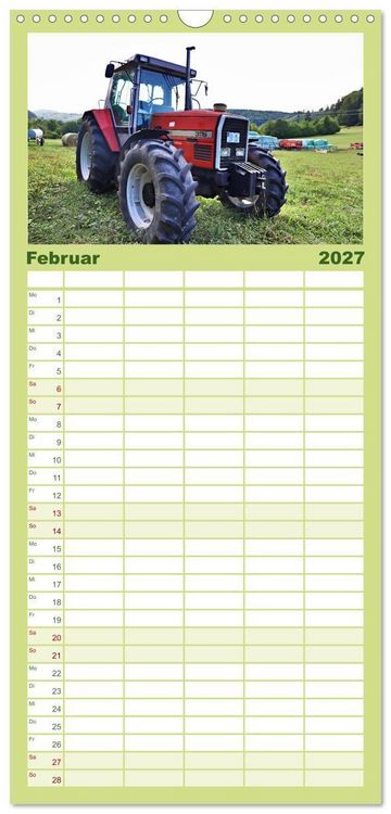 Produktbild: Familienplaner 2027 - M&auml;nnerspielzeug Traktor Inspirationen mit 5 Spalten (Wandkalender, 21 x 45 cm) CALVENDO