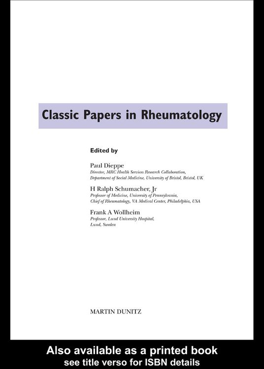 Produktbild: Classic Papers in Rheumatology