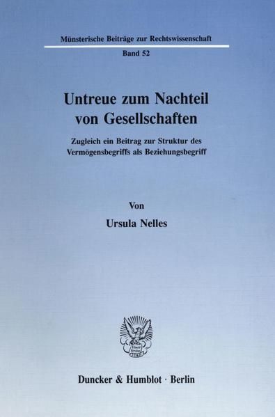Produktbild: Untreue zum Nachteil von Gesellschaften.