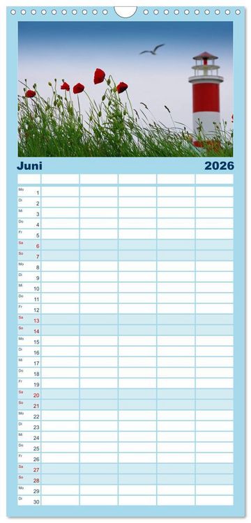 Produktbild: Familienplaner 2026 - Natur Bilder Kalender mit 5 Spalten (Wandkalender, 21 x 45 cm) CALVENDO
