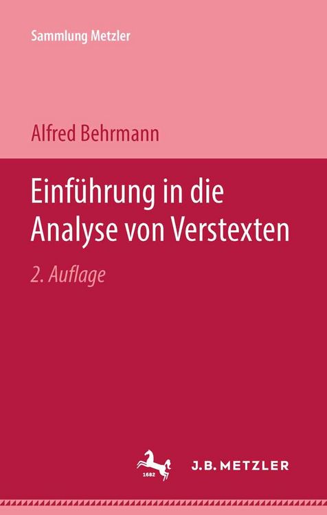 Produktbild: Einf&uuml;hrung in die Analyse von Verstexten