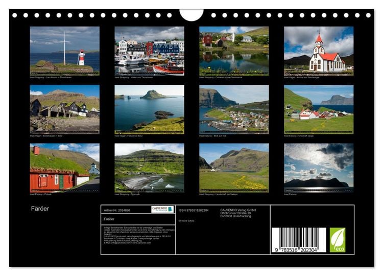 Produktbild: F&auml;r&ouml;er (Wandkalender 2026 DIN A4 quer), CALVENDO Monatskalender