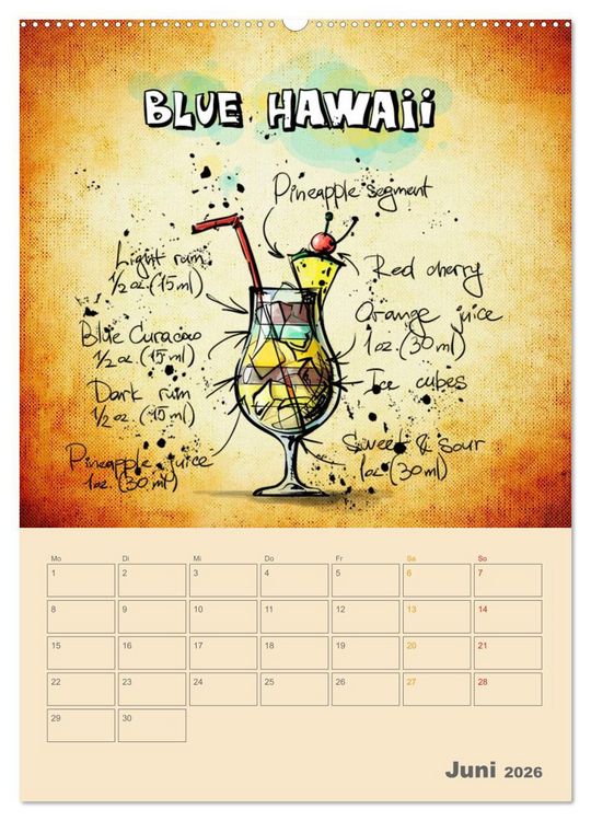 Produktbild: Coole Cocktails (hochwertiger Premium Wandkalender 2026 DIN A2 hoch), Kunstdruck in Hochglanz
