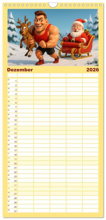 Produktbild: Familienplaner 2026 - Meine Familie, Kraftsport und ich mit 5 Spalten (Wandkalender, 21 x 45 cm) CALVENDO