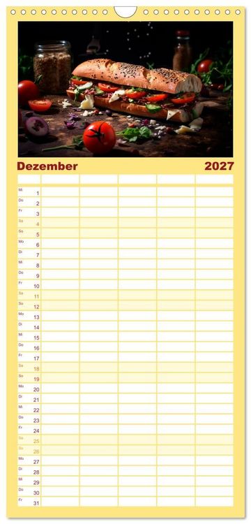 Produktbild: Familienplaner 2027 - Fastfood &Auml;sthetik mit 5 Spalten (Wandkalender, 21 x 45 cm) CALVENDO