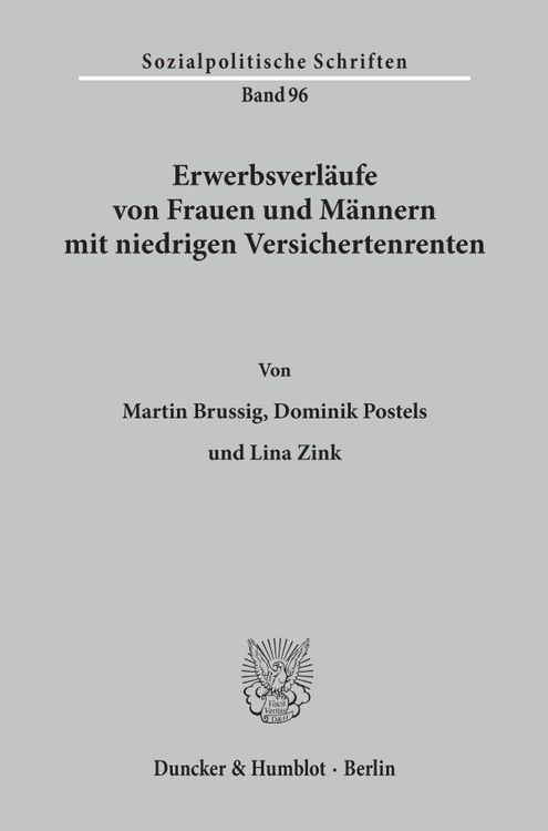 Produktbild: Erwerbsverl&auml;ufe von Frauen und M&auml;nnern mit niedrigen Versichertenrenten.
