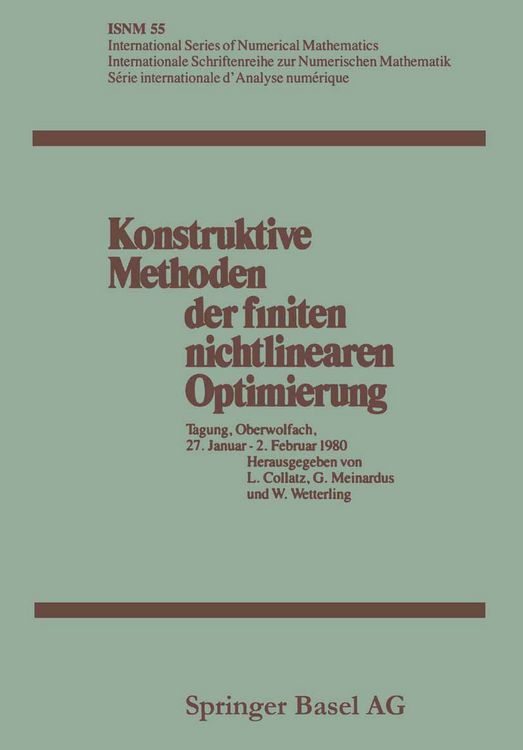 Produktbild: Konstruktive Methoden der finiten nichtlinearen Optimierung