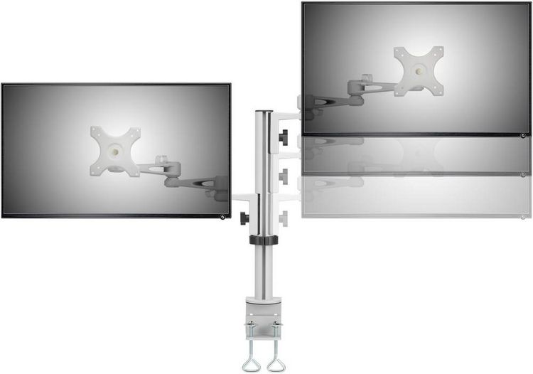 Produktbild: SpeaKa Professional Monitor-Tischhalterung SP-5986112 2 Display(s) 33,0cm (13\") - 68,6cm (27\") Grau H&ouml;henverstellbar, Neigbar