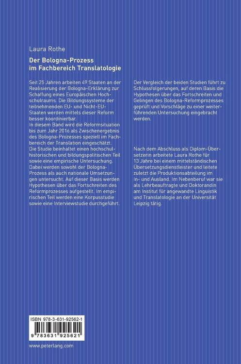 Produktbild: Der Bologna-Prozess im Fachbereich Translatologie