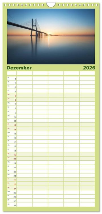 Produktbild: Familienplaner 2026 - Portugal - Von Porto bis zur Algarve mit 5 Spalten (Wandkalender, 21 x 45 cm) CALVENDO