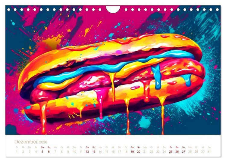 Produktbild: FAST FOOD KUNST (Wandkalender 2026 DIN A4 quer), CALVENDO Monatskalender