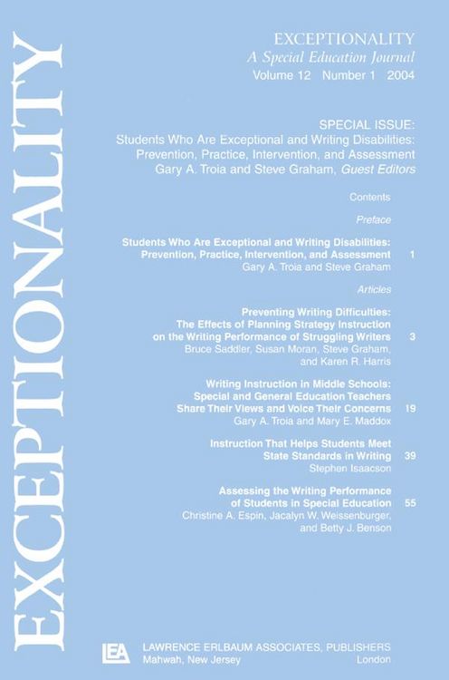Produktbild: Students Who Are Exceptional and Writing Disabilities