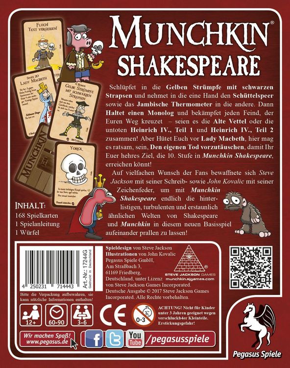 Produktbild: Pegasus 17244G - Munchkin Shakespeare