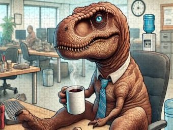 Produktbild: CALVENDO Puzzle Dino im B&uuml;ro | 1000 Teile Lege-Gr&ouml;&szlig;e 64x48cm Foto-Puzzle f&uuml;r gl&uuml;ckliche Stunden