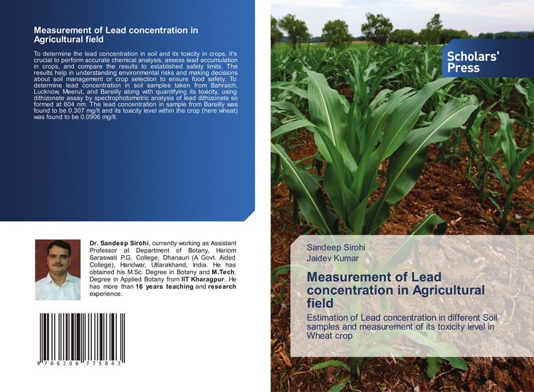 Produktbild: Measurement of Lead concentration in Agricultural field