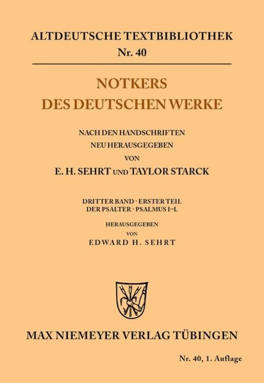 Produktbild: Notkers des Deutschen Werke