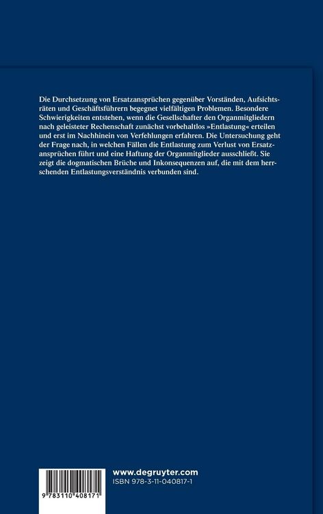 Produktbild: Entlastung und Rechtsverlust