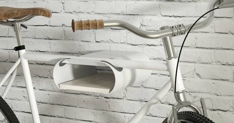 Produktbild: Elevar LBM-01 Fahrradwandhalter Anzahl Einstellpl&auml;tze=1 Stahl, PVC, Silikon, MDF Wei&szlig;, Grau