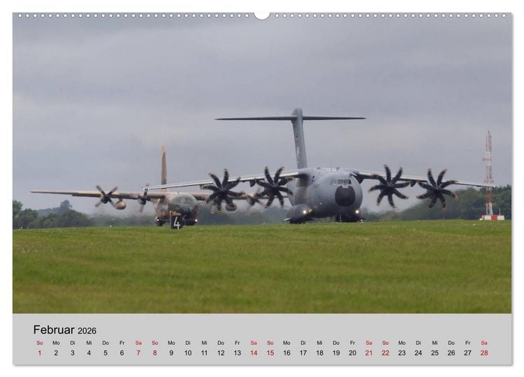 Produktbild: Transportflugzeug Airbus A400M Atlas (hochwertiger Premium Wandkalender 2026 DIN A2 quer), Kunstdruck in Hochglanz