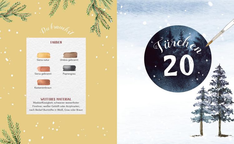 Produktbild: Mein Adventskalender-Buch: Winter-Watercolor-Land