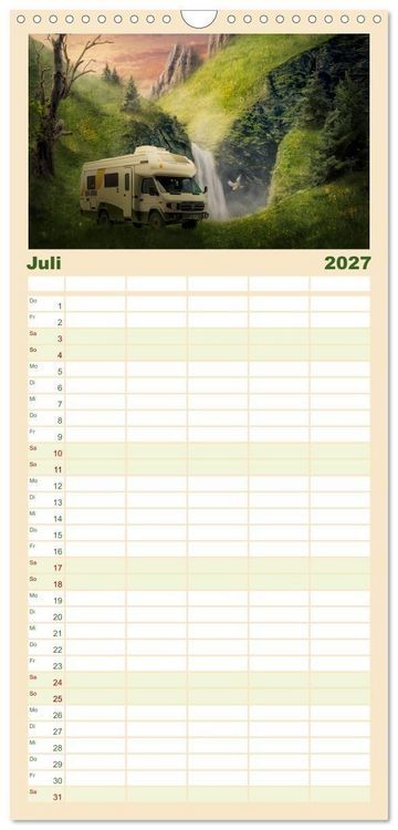 Produktbild: Familienplaner 2027 - Camping macht gl&uuml;cklich! mit 5 Spalten (Wandkalender, 21 x 45 cm) CALVENDO