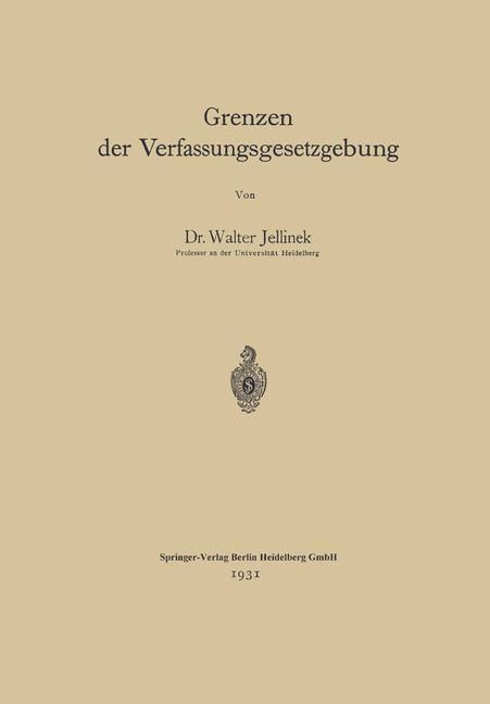 Produktbild: Grenzen der Verfassungsgesetzgebung