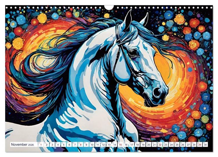 Produktbild: Lipizzaner. Kunstvolle Portr&auml;ts sch&ouml;ner Pferde (Wandkalender 2026 DIN A3 quer), CALVENDO Monatskalender