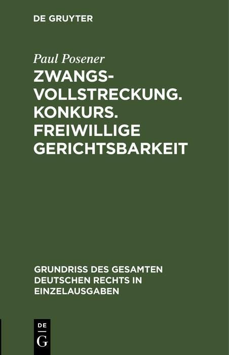 Produktbild: Zwangsvollstreckung. Konkurs. Freiwillige Gerichtsbarkeit