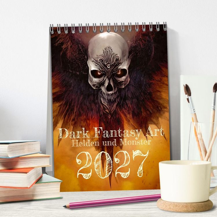 Produktbild: Dark Fantasy Art - Helden und Monster (Tischkalender 2027 DIN A5 hoch), CALVENDO Monatskalender