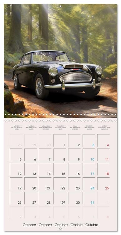 Produktbild: Voitures de course anciennes (Calendrier mural carr&eacute; 2026 30x30 cm) Calendrier double avec une page pour vos prises de notes