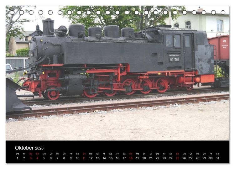Produktbild: S&auml;chsische Dampfeisenbahnen 2026 (Tischkalender 2026 DIN A5 quer), CALVENDO Monatskalender