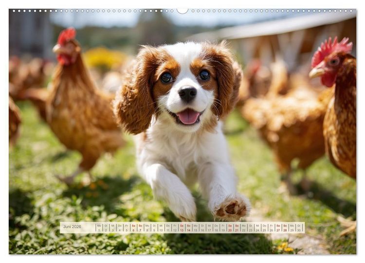 Produktbild: Cavalier King Charles Spaniel. Die lustigsten Cavalier Momente des Jahres. (Wandkalender 2026 DIN A2 quer), CALVENDO Monatskalender