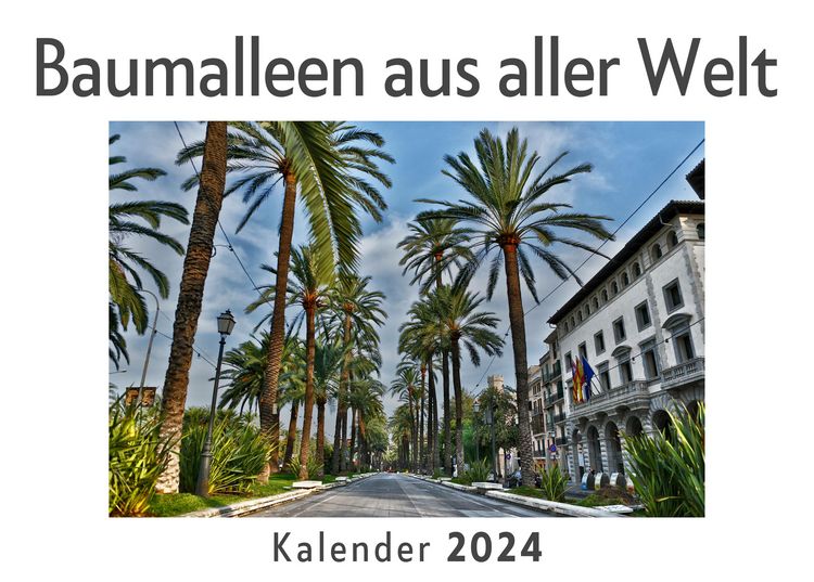Produktbild: Baumalleen aus aller Welt (Wandkalender 2024, Kalender DIN A4 quer, Monatskalender im Querformat mit Kalendarium, Das perfekte Geschenk)
