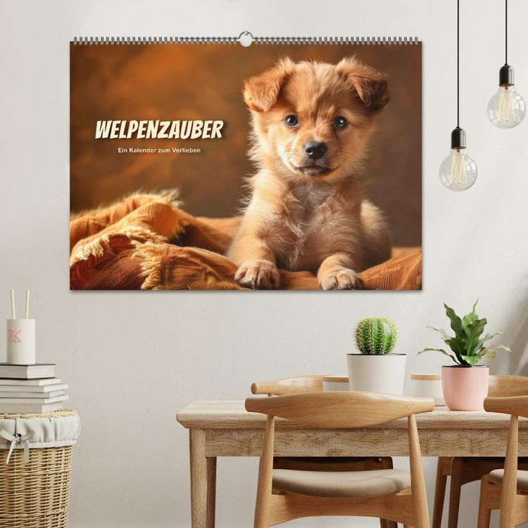Produktbild: Welpenzauber: Ein Kalender zum Verlieben (Wandkalender 2026 DIN A2 quer), CALVENDO Monatskalender