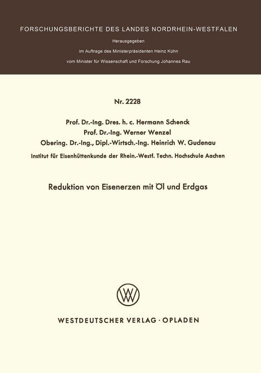 Produktbild: Reduktion von Eisenerzen mit &Ouml;l und Erdgas