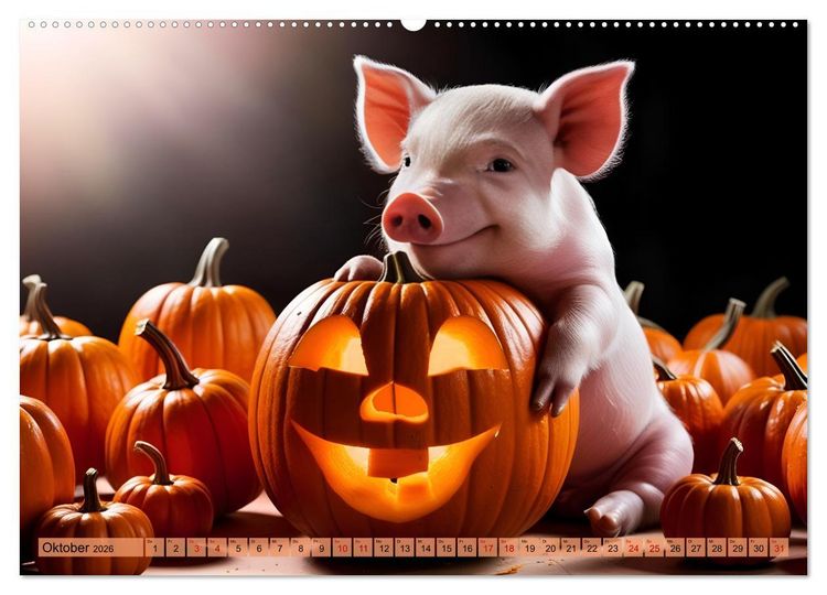 Produktbild: Unterwegs mit Piet - Die Abenteuer eines Ferkelchens (hochwertiger Premium Wandkalender 2026 DIN A2 quer), Kunstdruck in Hochglanz
