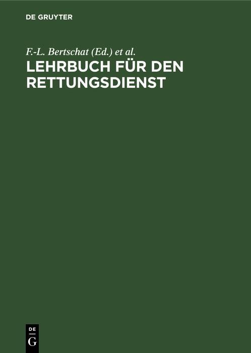 Produktbild: Lehrbuch f&uuml;r den Rettungsdienst