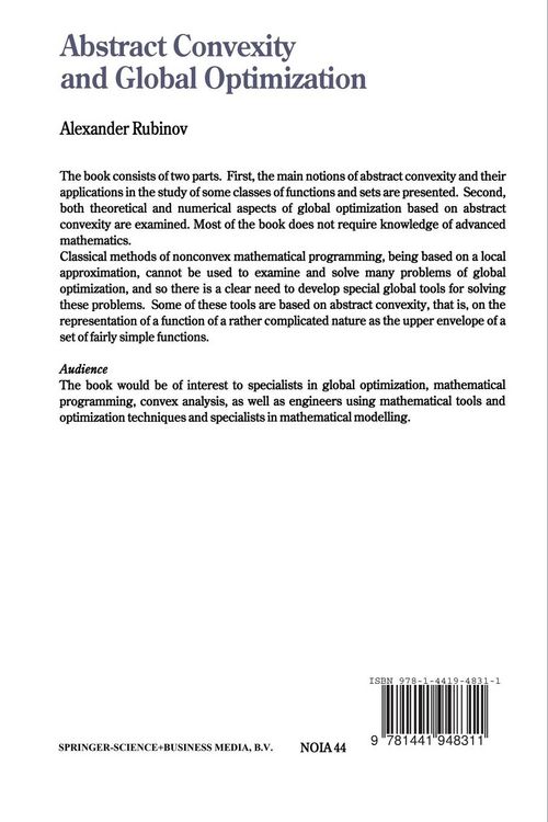 Produktbild: Abstract Convexity and Global Optimization