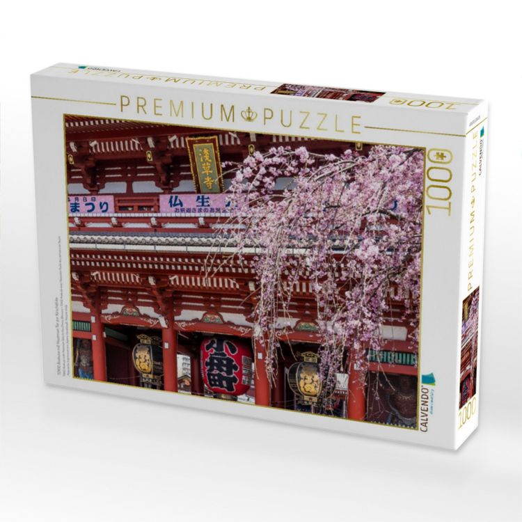 Produktbild: CALVENDO Puzzle TOKIO Asakusa mit Hozomon Tor zur Kirschbl&uuml;te | 1000 Teile Lege-Gr&ouml;&szlig;e 64x48cm Foto-Puzzle f&uuml;r gl&uuml;ckliche Stunden
