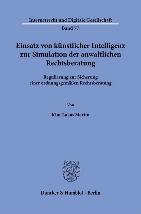 Produktbild: Einsatz von künstlicher Intelligenz zur Simulation der anwaltlichen Rechtsberatung