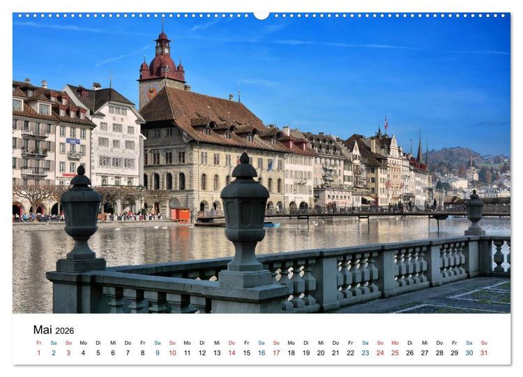 Produktbild: Unterwegs in Luzern (hochwertiger Premium Wandkalender 2026 DIN A2 quer), Kunstdruck in Hochglanz